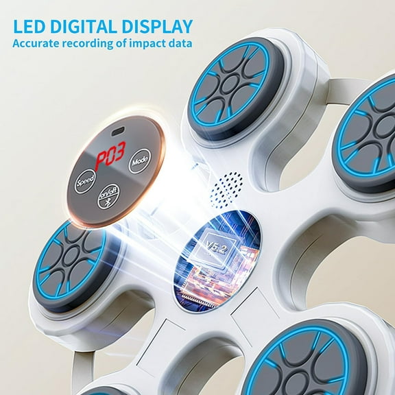 Music Boxing Machine, Smart Bluetooth Trainer With Gloves, Wall Mount for Adults, Shockproof Silent, Target Workout Equipment for Home, Office, Gym