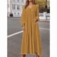 thumbnail image 5 of Vestido Maxi Bohemio de Algodón para Mujer, con Escote en V, Larga, Fluido, para Playa, con Bolsillos y Botones Amarillo-Marrón XXL, 5 of 9