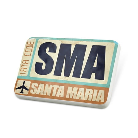 Porcelein Pin Airportcode SMA Santa Maria Lapel Badge – NEONBLOND