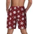 thumbnail image 4 of Uemuo Snowflake red plaid Pattern Mens Swim Trunks Quick Dry Board Shorts with Mesh Lining, Stretch Beach Shorts Quick Dry No-Chafing Board Shorts-3X-Large, 4 of 9