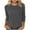 Dark Gray, variant on Staron Women's Casual Tops 3/4 Sleeve Round Neck Solid Color Blouse Basic Comfy Relaxed Loose Fit T-Shirt, Brown M