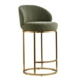 thumbnail image 5 of Spruce & Spring Counter Height Swivel Bar Stool with Arched Back and Metal Base Set of 3, Moss Green, Bronze Frame, 5 of 16