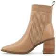 thumbnail image 3 of Journee Womens Harlowe Chelsea Knit and Vegan Leather Booties, Widths Available, 3 of 10