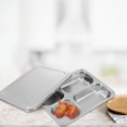 thumbnail image 2 of MasteelfCA 1Pc Stainless Steel Divided Plate Rectangular 4 Sections Food Serving Tray, 2 of 8