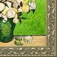 thumbnail image 3 of overstockArt Vase with Roses Artwork by Van Gogh in Rococo Silver in Antiqued Silver Frame with Gold Bead Inset, 3 of 5
