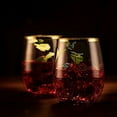 thumbnail image 3 of BalsaCircle 12 Gold Rim 12 oz Clear Disposable Plastic Stemless Wine Glasses, 3 of 8