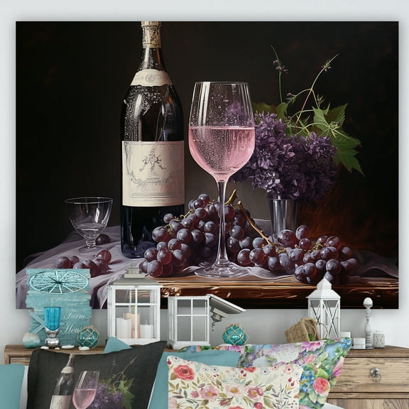 Designart "Lustrous Lambrusco" Wine Canvas Prints