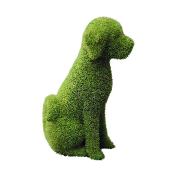 PRETXORVE Home Decor, Room Decor, Dog Statue Dog Little Statue Garden Garden Little Statue Standing Covered with Moss Artificial Grass Dog Garden Mini Decoration