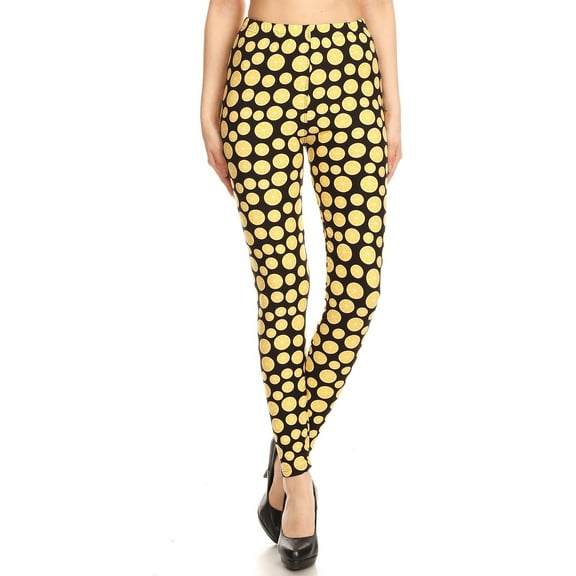 Women's 3X 5X Lemon Fruit Pattern Printed Leggings