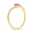 thumbnail image 2 of SZUL Women's 1/4 Carat TW Pink Topaz and Diamond V Shape Ring in 10K Yellow Gold, 2 of 6