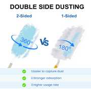 Xueyu 30 Count Duster Refills, Heavy Duty Duster Refills for Cleaning Home Blinds & Cars, Microfiber Dusting Kit with Short & Extension Handle