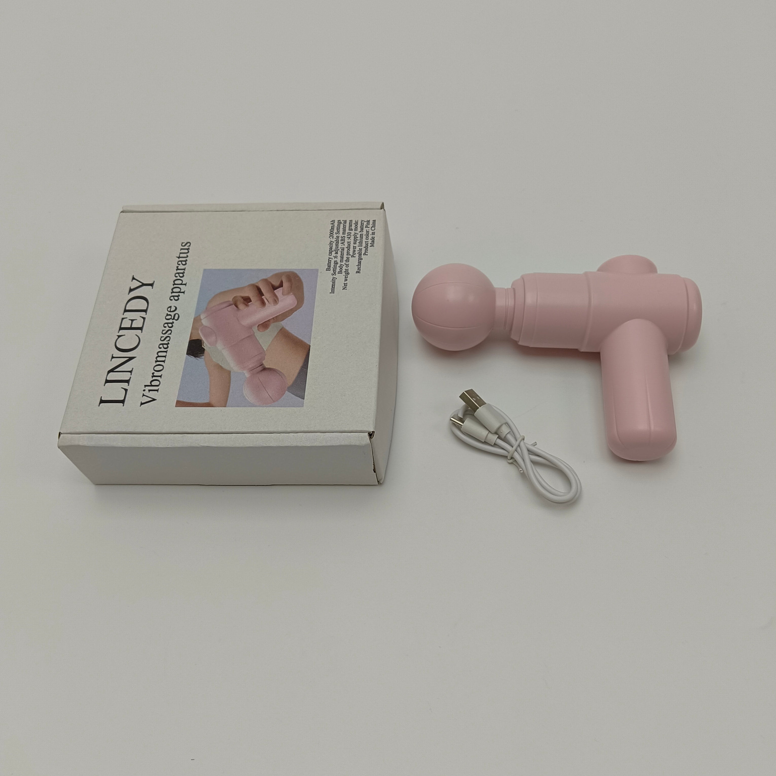 LINCEDY Vibromassage apparatus Pink Handheld Muscle Massage Gun with 6 Intensity Levels