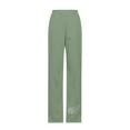 thumbnail image 4 of ShomPort Wide Leg Pants for Women Summer Casual Elastic High Waist Cotton Linen Pants Loose Plain Long Trousers (Small, Green), 4 of 4