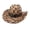Leopard print, variant on Retro Cow Print Fedora Hat with Leather Strap & Wide Brim for Camping Concerts Western Theme Costume Accessories