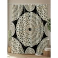 thumbnail image 4 of Shower Curtains Boho Floral Rings Bath Curtain Brown Black Abstract Geometric Waterproof Bathroom Shower Curtain Set with Hooks Decoration 72 x 72 Inches, 4 of 7