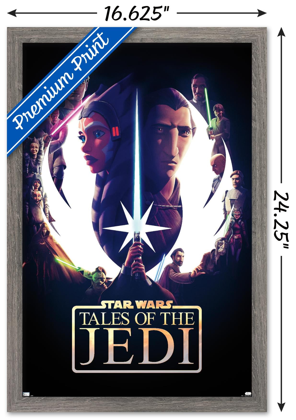 Star Wars: Tales of the Jedi - One Sheet Wall Poster, 14.725" x 22.375" Framed