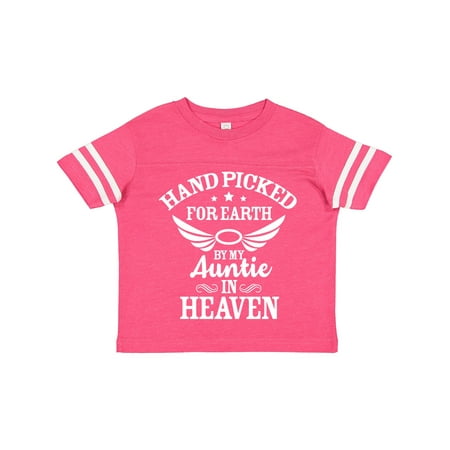 

Inktastic Handpicked for Earth by My Auntie in Heaven with Angel Wings Gift Toddler Boy or Toddler Girl T-Shirt