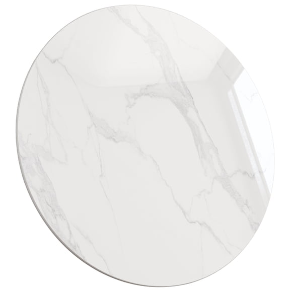 SSTBLEV Round Sintered Stone Table Top, 31.5", 0.43", White