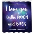 thumbnail image 3 of Ambesonne I Love You Shower Curtain, Outer Space Phrase, 69"Wx70"L, Dark Purple White, 3 of 3