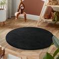 thumbnail image 4 of Round Rug, Circle Chenille Rug for Living Room, Round Area Rug with Non-Slip TPR Underlayer for Bedroom, Machine Washable, 4 of 8