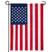 Anley American Garden Flag Embroidered Stars , United States Yard Flags USA Flags - 18 x 12.5 Inch