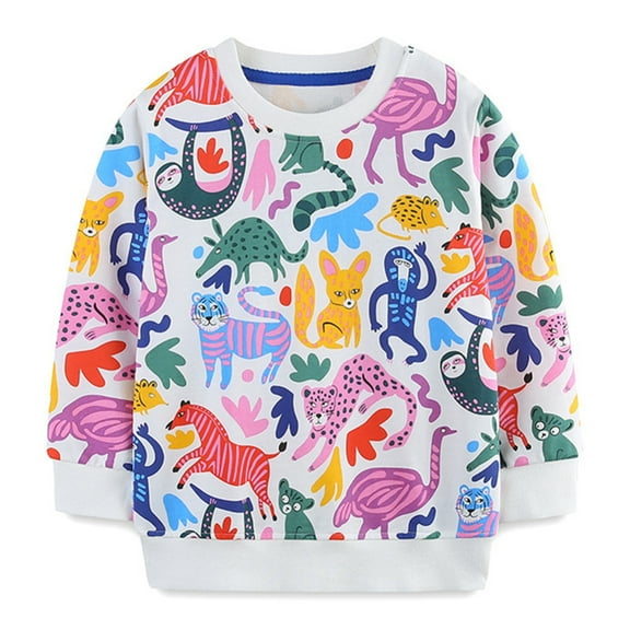 GYRATEDREAM Toddler Boys Girls Christmas Thanksgiving Sweatshirt Cartoon Long Sleeve Pull On Sweater Unisex Little Kids Fall Winter Clothes for 2-7Y Multi-color