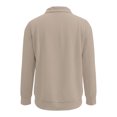 thumbnail image 5 of mgoYE Boys Quarter Zip Pullover Long Sleeve Corduroy Shirts Oversized Sweatshirts Kids Preppy Clothes Teens Hoodie 4-15T(Khaki,13-14 Years), 5 of 6