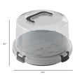 thumbnail image 2 of Mainstays Cake & Cupcake Carrier with Flippible Base, Lid, Handle & Clasps, Grey Plastic, 2 of 6