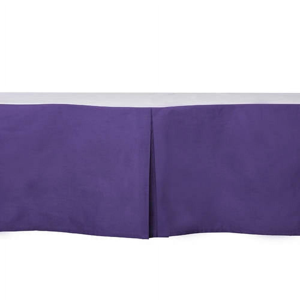 Bacati Solid Purple Crib Skirt 100 Percent Cotton Percale with 13" Drop For US Standard Crib/Toddler Bed