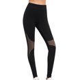 thumbnail image 3 of Women Sporty Mesh Stitching See Through Yoga Nine-Point Leggings, 3 of 5