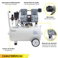 thumbnail image 4 of Compresor Dental Aire 1 HP 25 L Gutstark Home Silencioso 127v 2 Pistones 116 Psi Libre Aceite, 4 of 9