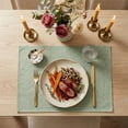 thumbnail image 5 of Sm:)e Sage Green Placemats 12 x 18 Inch Set of 4, Seasonal Washable Kitchen Dining Table Decoration for Home Party,240g（0.53lb）, 5 of 7