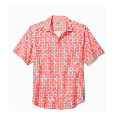 $118 Tommy Bahama Men's, Fine-Apple Camp Shirt, Ember Red, S