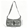 thumbnail image 2 of WWG Washed Denim Shoulder Bag, Casual Crossbody Purse with Adjustable Strap, Two Front Snap Pockets, Large Zippered Main Compartment, Lightweight Soft Fabric, for Daily Commute Shopping Travel, 2 of 6