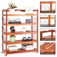 thumbnail image 2 of Costway 5-Tier Wooden Shoe Rack Shelf Storage Organizer Entryway W/ 6 Shoe Stretcher, 2 of 10