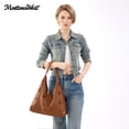 thumbnail image 4 of Montana West Hobo Bag Purses for Women Soft Slouchy Shoulder Handbags Tote with Pouch, Flower Cut-out Brown, 4 of 7