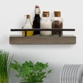 thumbnail image 3 of Melannco 24-inch Distressed Grey Wood with Metal Railing Shelf, 3 of 8