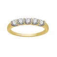thumbnail image 3 of 1 CT Round Lab Created Diamond 5-Stone Wedding Band Ring 14K Yellow Gold Plated, 3 of 4