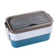 thumbnail image 1 of Lonchera de 2 Lonchera Apta para Microondas Lonchera Caja de Almacenamiento de Alimentos Caja Bento para Estudiantes Niños Trabajadores de Oficina Azul, 1 of 5