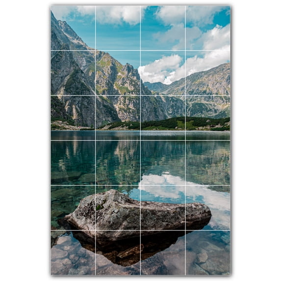 Picture-Tiles.com: Lakes Ceramic Tile Wall Mural WAL500789-46S. 17"W x 25.5"H using (24) 4.25" x 4.25" Ceramic Tiles-Satin Finish