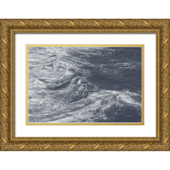 Murdock, Ramona 24x17 Gold Ornate Wood Framed with Double Matting Museum Art Print Titled - Indigo Wave II