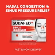 (2 pack) Sudafed PE Sinus Congestion Relief, Maximum Strength, Phenylephrine HCI Nasal Decongestant, 36 Count