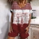 thumbnail image 1 of ICHUANYI Clearance 2PC Women Casual Summer Sports Suit Round Neck Print Short Sleeve Shorts Set(Red, M) ICHUANYI WER2023081001721, 1 of 3