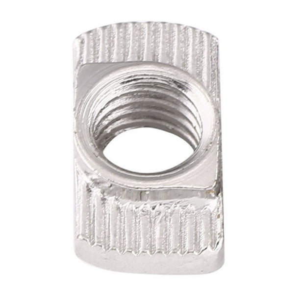 Tuerca de Cabeza de Martillo Con Ranura en t de 50 piezas, sujetador de acero al carbono niquelado para perfil de aluminio con perfiles de extrusión de aluminio