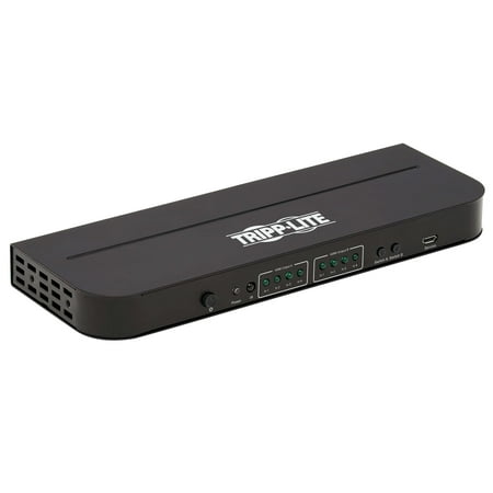 UPC: 0037332250605 | Tripp Lite B118-2X4-4K-A 2×4 HDMI Matrix Switch/Splitter with Audio Extractor – Black
