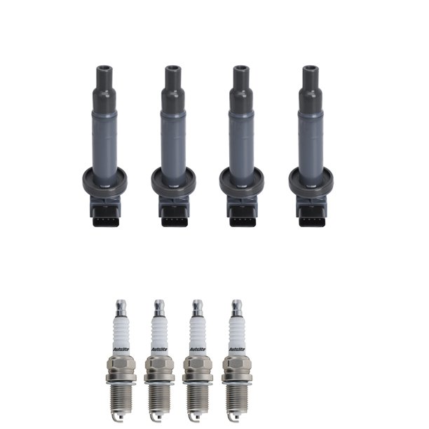 Set of 4 ISA Ignition Coils and 4 Spark Plugs Compatible with 20122014