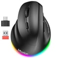 thumbnail image 1 of Ratón vertical inalámbrico MEETION para zurdos con RGB negro, 1 of 8
