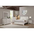thumbnail image 4 of Full Size Solid Wood Panel Bed Frame with Antique White & Brown Finish for Bedroom, 4 of 5