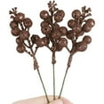 thumbnail image 6 of Christmas Glitter Berries Stems Clearance, 1 Pc Artificial Pink Christmas Picks for Christmas Tree Ornaments, DIY Xmas Wreath, Crafts, Holiday and Home Decor , 8.66 Inch, Brown, 6 of 9