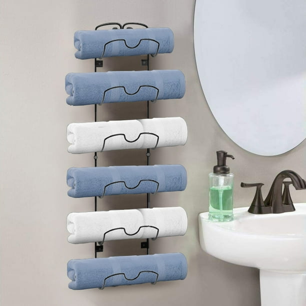 Auledio Houseware 6 Levels Metal Wall Mounted Bathroom Towel Rack Wine